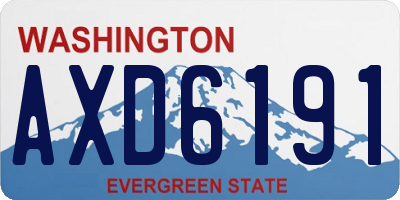 WA license plate AXD6191