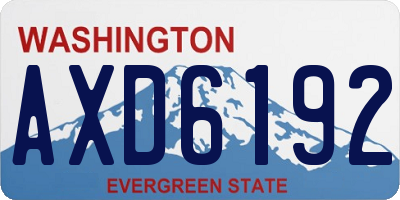 WA license plate AXD6192