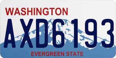 WA license plate AXD6193