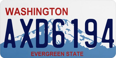 WA license plate AXD6194