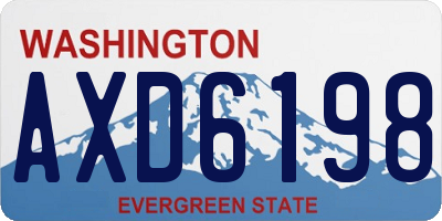WA license plate AXD6198