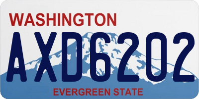 WA license plate AXD6202