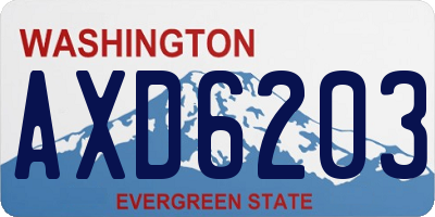 WA license plate AXD6203