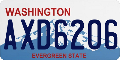 WA license plate AXD6206