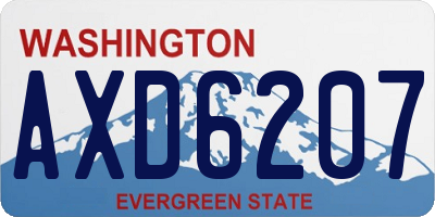 WA license plate AXD6207