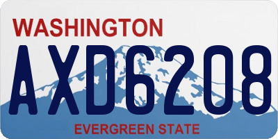 WA license plate AXD6208