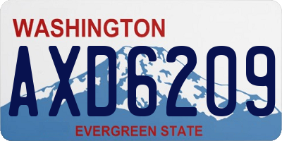 WA license plate AXD6209