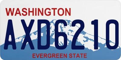 WA license plate AXD6210