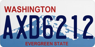 WA license plate AXD6212
