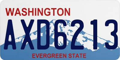WA license plate AXD6213