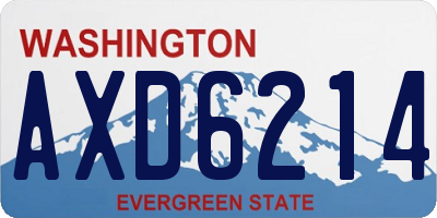 WA license plate AXD6214