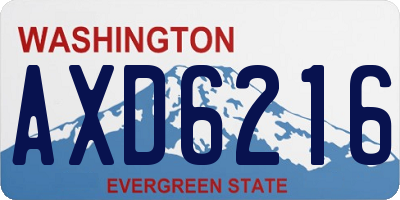 WA license plate AXD6216