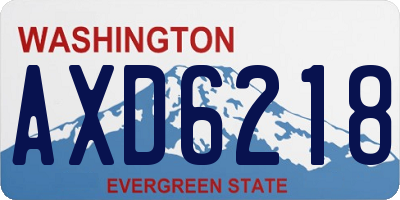 WA license plate AXD6218