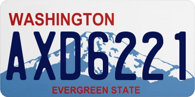 WA license plate AXD6221