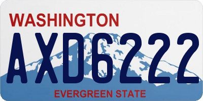 WA license plate AXD6222