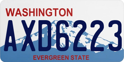 WA license plate AXD6223