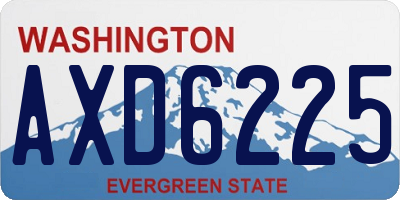 WA license plate AXD6225