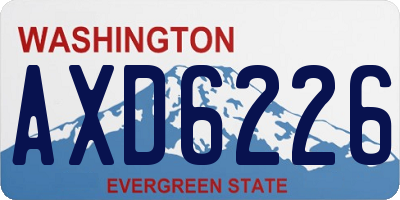WA license plate AXD6226