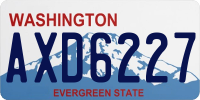 WA license plate AXD6227