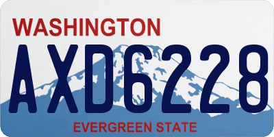 WA license plate AXD6228
