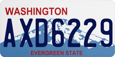 WA license plate AXD6229