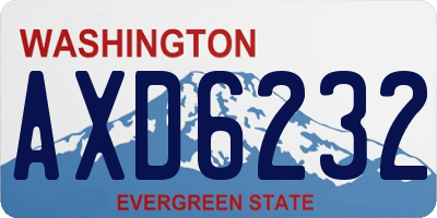 WA license plate AXD6232