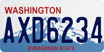 WA license plate AXD6234