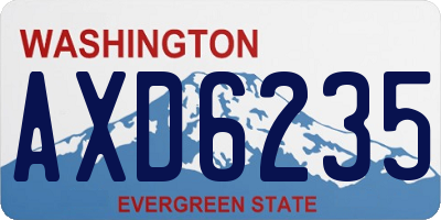 WA license plate AXD6235