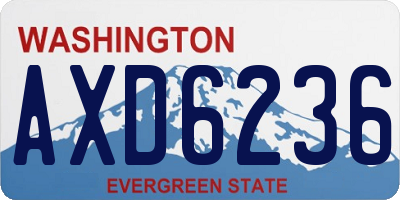 WA license plate AXD6236