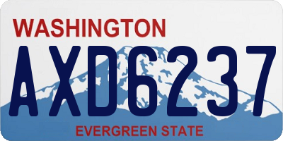 WA license plate AXD6237