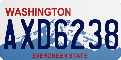 WA license plate AXD6238