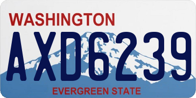 WA license plate AXD6239
