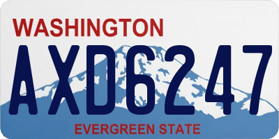 WA license plate AXD6247