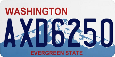 WA license plate AXD6250