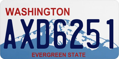 WA license plate AXD6251