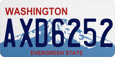 WA license plate AXD6252
