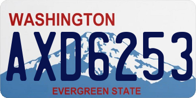 WA license plate AXD6253