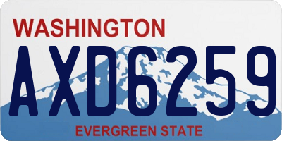 WA license plate AXD6259