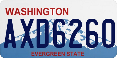 WA license plate AXD6260
