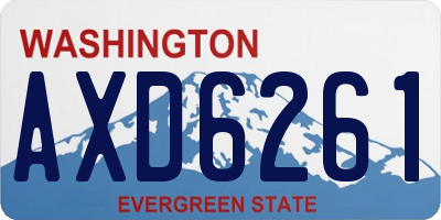 WA license plate AXD6261