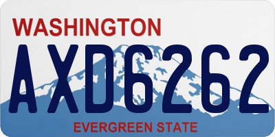 WA license plate AXD6262