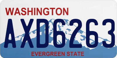 WA license plate AXD6263