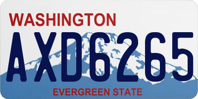 WA license plate AXD6265