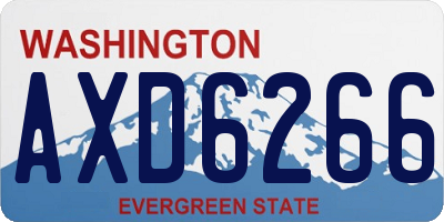 WA license plate AXD6266
