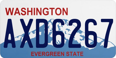 WA license plate AXD6267