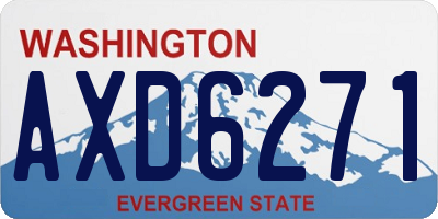 WA license plate AXD6271