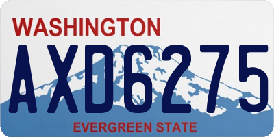 WA license plate AXD6275