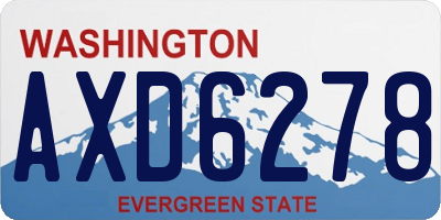 WA license plate AXD6278
