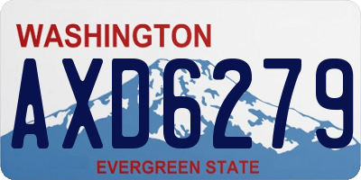 WA license plate AXD6279