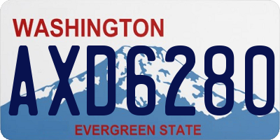 WA license plate AXD6280